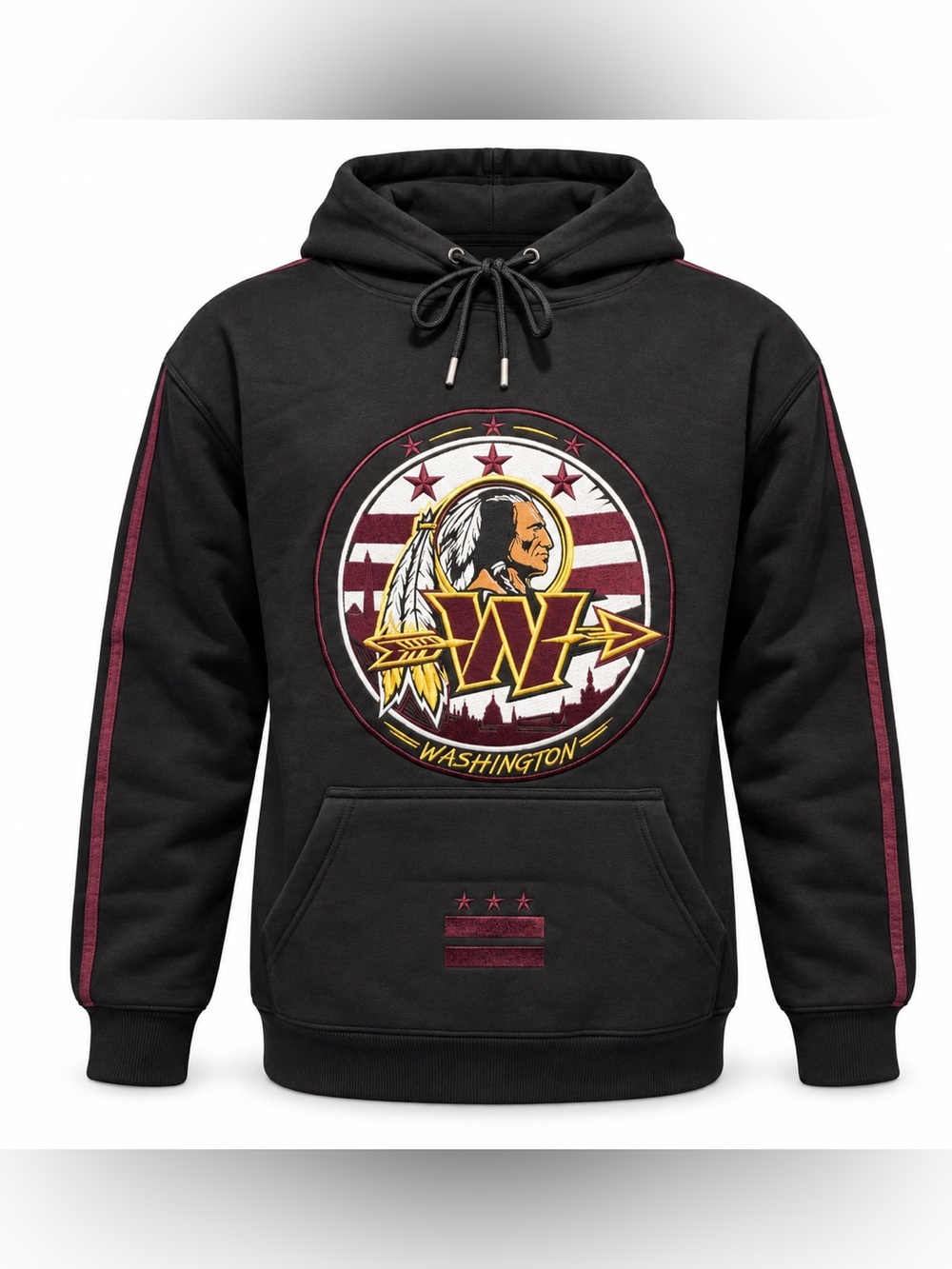 Men’s Custom Washington Football Themed Embroidered Hoodie Sweatshirt